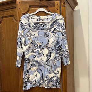 Chico's Blue and White Paisley Tunic